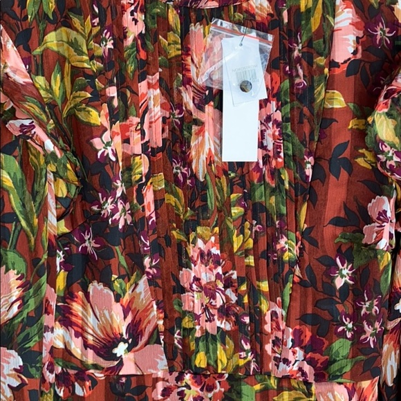 NWT TOPSHOP Fallen Floral Long Sleeve Midi Dress 2 - Picture 8 of 10